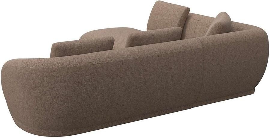 FLEXLUX Hoekbank Torino rond L-vorm bankhoek met ottomane Modern organisch bankontwerp koudschuim golfvering - Foto 2