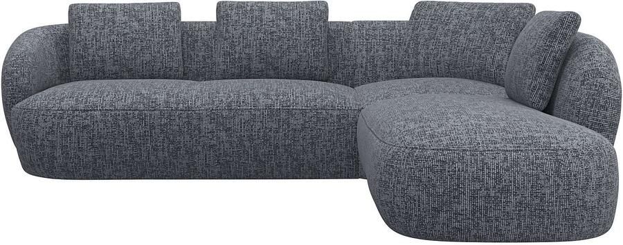 FLEXLUX Hoekbank Torino rond L-vorm bankhoek met ottomane Modern organisch bankontwerp koudschuim golfvering - Foto 4