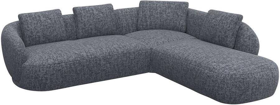 FLEXLUX Hoekbank Torino rond L-vorm bankhoek met ottomane Modern organisch bankontwerp koudschuim golfvering - Foto 3