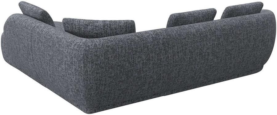 FLEXLUX Hoekbank Torino rond L-vorm bankhoek met ottomane Modern organisch bankontwerp koudschuim golfvering - Foto 2