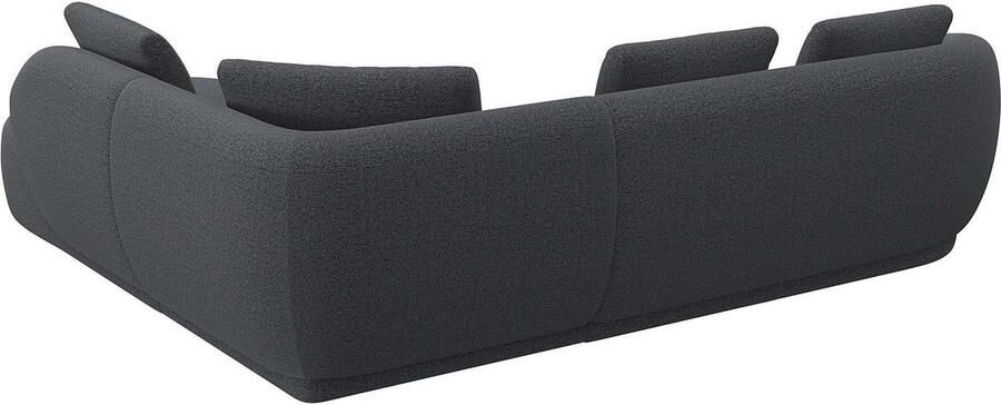 FLEXLUX Hoekbank Torino rond L-vorm bankhoek met ottomane Modern organisch bankontwerp koudschuim golfvering - Foto 2