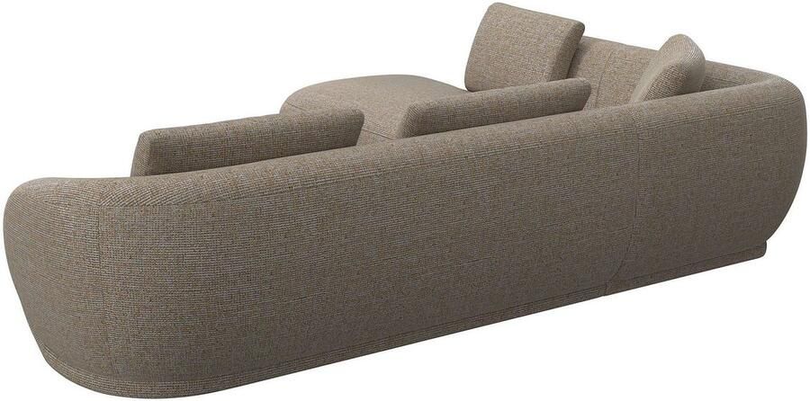 FLEXLUX Hoekbank Torino rond L-vorm bankhoek met ottomane Modern organisch bankontwerp koudschuim golfvering - Foto 3