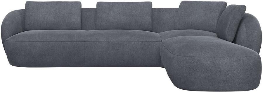 FLEXLUX Hoekbank Torino rond L-vorm bankhoek met ottomane Modern organisch bankontwerp koudschuim golfvering - Foto 4