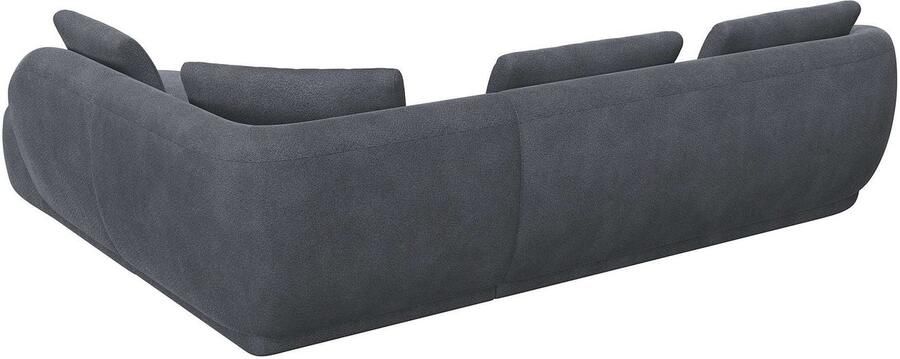 FLEXLUX Hoekbank Torino rond L-vorm bankhoek met ottomane Modern organisch bankontwerp koudschuim golfvering - Foto 2