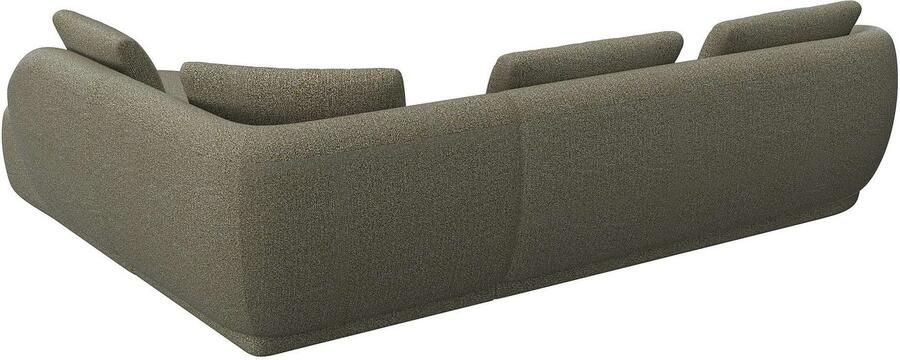 FLEXLUX Hoekbank Torino rond L-vorm bankhoek met ottomane Modern organisch bankontwerp koudschuim golfvering - Foto 2