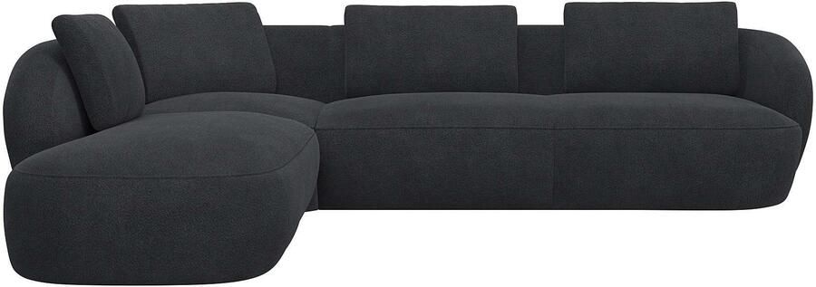 FLEXLUX Hoekbank Torino rond L-vorm bankhoek met ottomane Modern organisch bankontwerp koudschuim golfvering - Foto 4