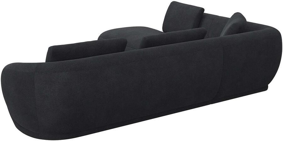 FLEXLUX Hoekbank Torino rond L-vorm bankhoek met ottomane Modern organisch bankontwerp koudschuim golfvering - Foto 3