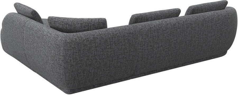 FLEXLUX Hoekbank Torino rond L-vorm bankhoek met ottomane Modern organisch bankontwerp koudschuim golfvering - Foto 2