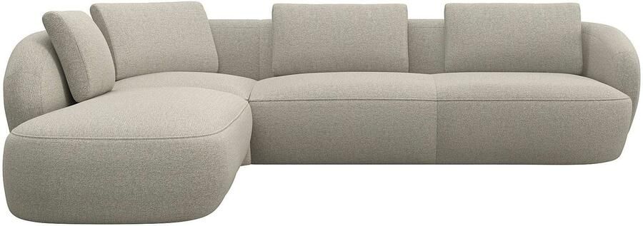 FLEXLUX Hoekbank Torino rond L-vorm bankhoek met ottomane Modern organisch bankontwerp koudschuim golfvering - Foto 4