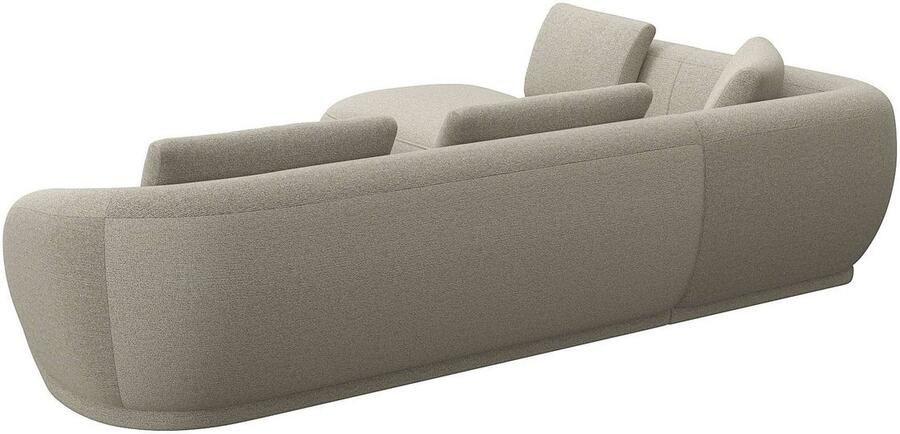 FLEXLUX Hoekbank Torino rond L-vorm bankhoek met ottomane Modern organisch bankontwerp koudschuim golfvering - Foto 3