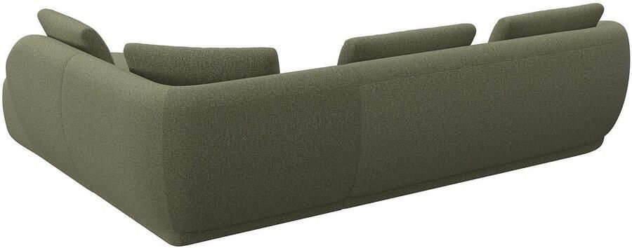 FLEXLUX Hoekbank Torino rond L-vorm bankhoek met ottomane Modern organisch bankontwerp koudschuim golfvering - Foto 2