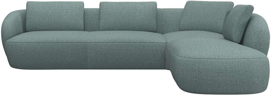 FLEXLUX Hoekbank Torino rond L-vorm bankhoek met ottomane Modern organisch bankontwerp koudschuim golfvering - Foto 4