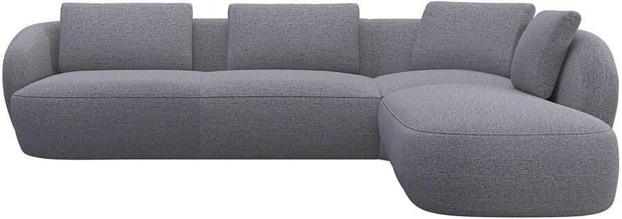 FLEXLUX Hoekbank Torino rond L-vorm bankhoek met ottomane Modern organisch bankontwerp koudschuim golfvering - Foto 4