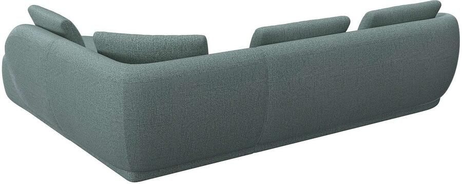 FLEXLUX Hoekbank Torino rond L-vorm bankhoek met ottomane Modern organisch bankontwerp koudschuim golfvering - Foto 2