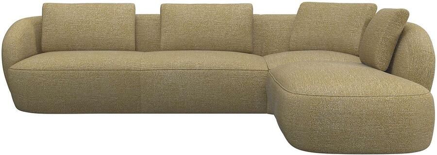 FLEXLUX Hoekbank Torino rond L-vorm bankhoek met ottomane Modern organisch bankontwerp koudschuim golfvering - Foto 4