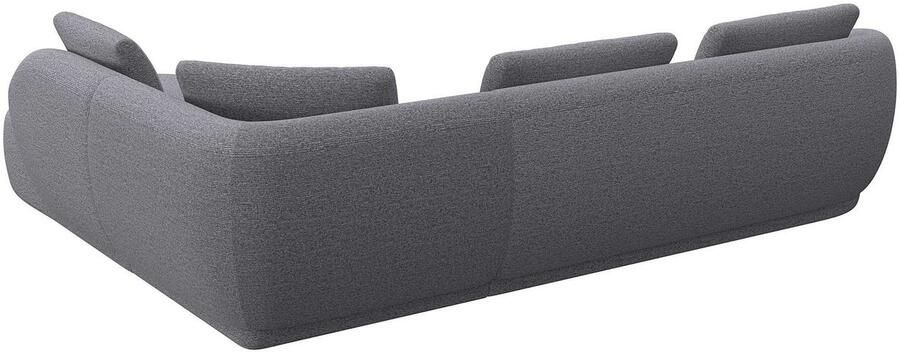 FLEXLUX Hoekbank Torino rond L-vorm bankhoek met ottomane Modern organisch bankontwerp koudschuim golfvering - Foto 2