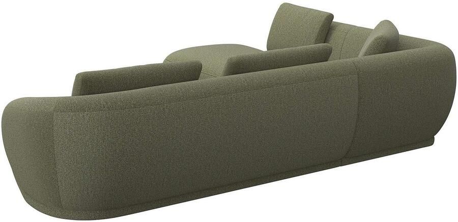 FLEXLUX Hoekbank Torino rond L-vorm bankhoek met ottomane Modern organisch bankontwerp koudschuim golfvering - Foto 3