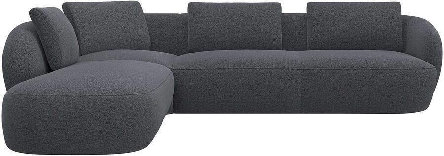 FLEXLUX Hoekbank Torino rond L-vorm bankhoek met ottomane Modern organisch bankontwerp koudschuim golfvering - Foto 4