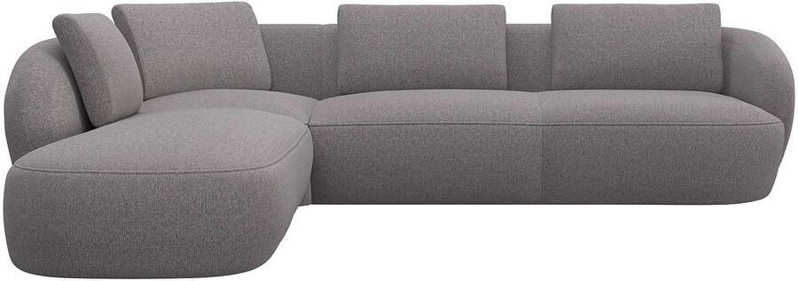 FLEXLUX Hoekbank Torino rond L-vorm bankhoek met ottomane Modern organisch bankontwerp koudschuim golfvering - Foto 4