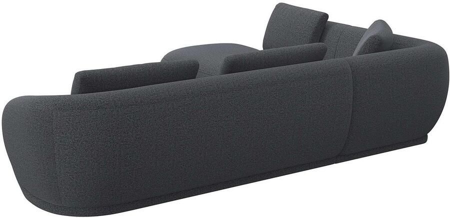 FLEXLUX Hoekbank Torino rond L-vorm bankhoek met ottomane Modern organisch bankontwerp koudschuim golfvering - Foto 3