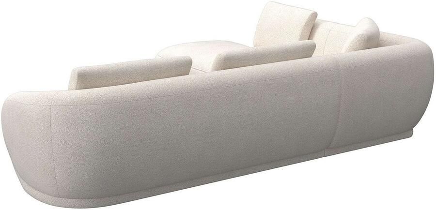 FLEXLUX Hoekbank Torino rond L-vorm bankhoek met ottomane Modern organisch bankontwerp koudschuim golfvering - Foto 3