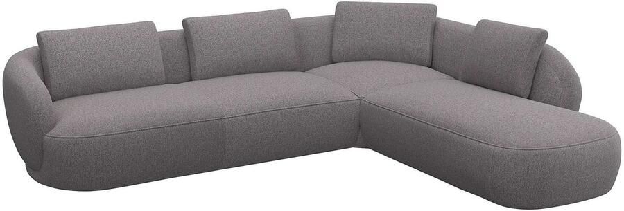 FLEXLUX Hoekbank Torino rond L-vorm bankhoek met ottomane Modern organisch bankontwerp koudschuim golfvering - Foto 3