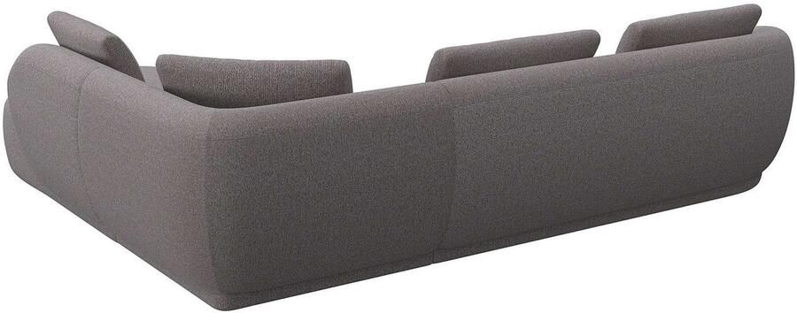 FLEXLUX Hoekbank Torino rond L-vorm bankhoek met ottomane Modern organisch bankontwerp koudschuim golfvering - Foto 2