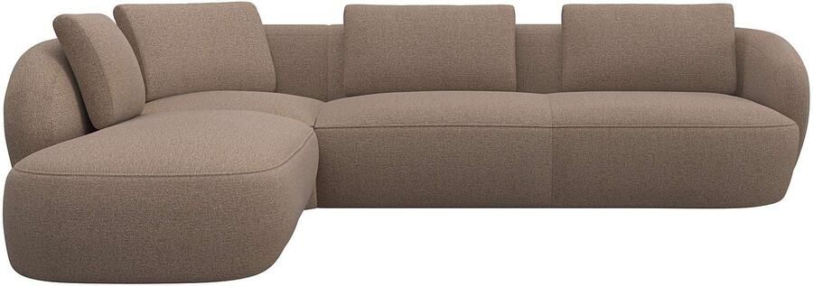 FLEXLUX Hoekbank Torino rond L-vorm bankhoek met ottomane Modern organisch bankontwerp koudschuim golfvering - Foto 4