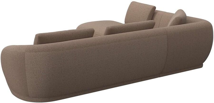 FLEXLUX Hoekbank Torino rond L-vorm bankhoek met ottomane Modern organisch bankontwerp koudschuim golfvering - Foto 3