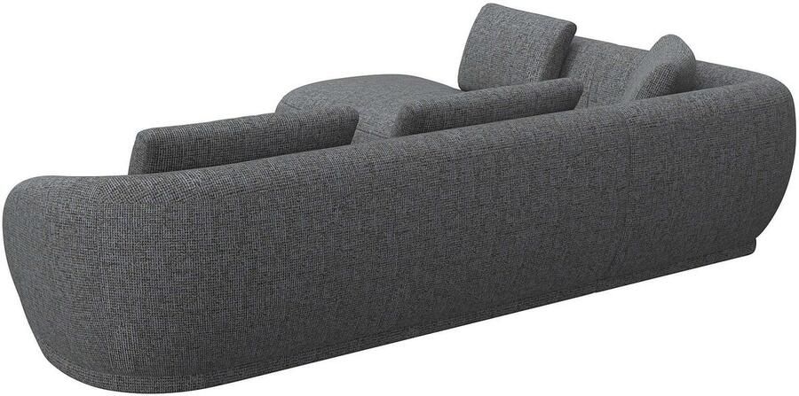 FLEXLUX Hoekbank Torino rond L-vorm bankhoek met ottomane Modern organisch bankontwerp koudschuim golfvering - Foto 3