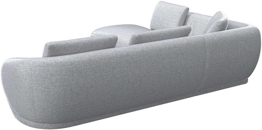 FLEXLUX Hoekbank Torino rond L-vorm bankhoek met ottomane Modern organisch bankontwerp koudschuim golfvering - Foto 3