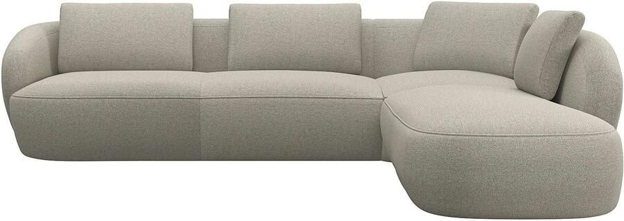 FLEXLUX Hoekbank Torino rond L-vorm bankhoek met ottomane Modern organisch bankontwerp koudschuim golfvering - Foto 4