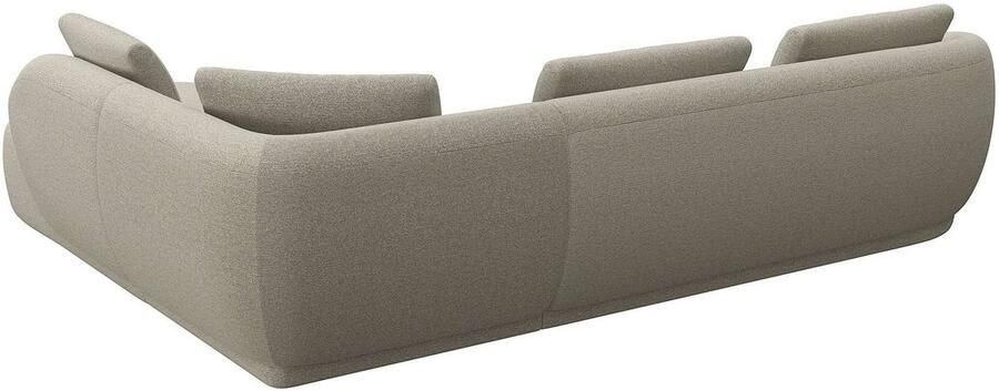 FLEXLUX Hoekbank Torino rond L-vorm bankhoek met ottomane Modern organisch bankontwerp koudschuim golfvering - Foto 2