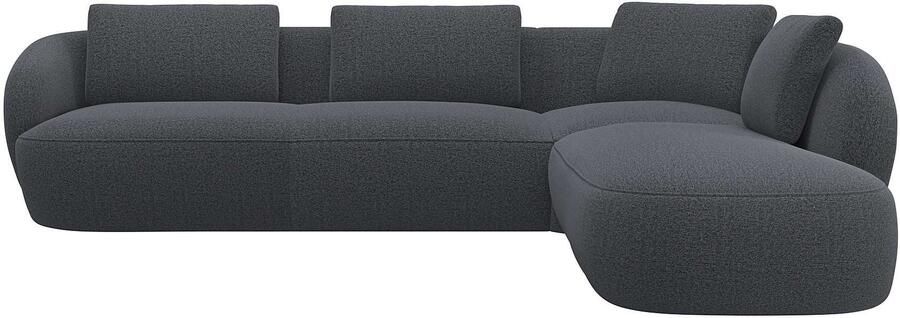 FLEXLUX Hoekbank Torino rond L-vorm bankhoek met ottomane Modern organisch bankontwerp koudschuim golfvering - Foto 4