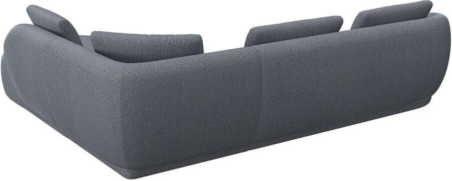 FLEXLUX Hoekbank Torino rond L-vorm bankhoek met ottomane Modern organisch bankontwerp koudschuim golfvering - Foto 2