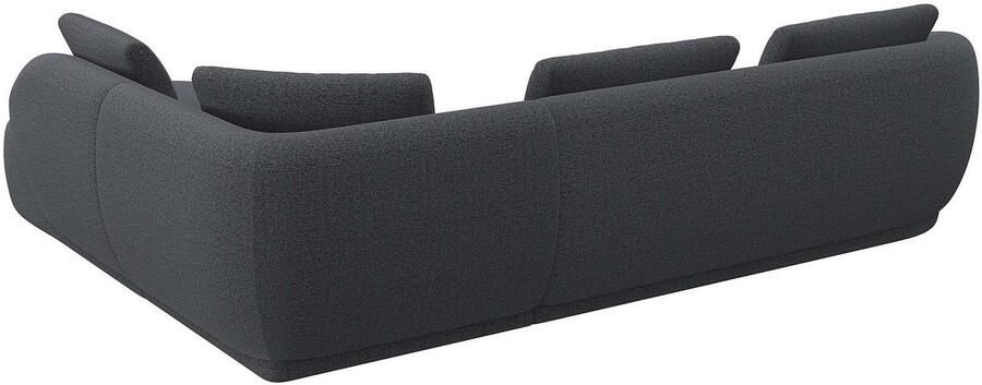 FLEXLUX Hoekbank Torino rond L-vorm bankhoek met ottomane Modern organisch bankontwerp koudschuim golfvering - Foto 2