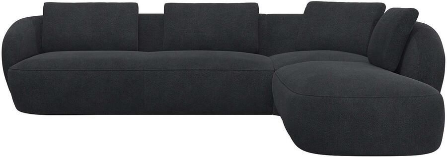 FLEXLUX Hoekbank Torino rond L-vorm bankhoek met ottomane Modern organisch bankontwerp koudschuim golfvering - Foto 4