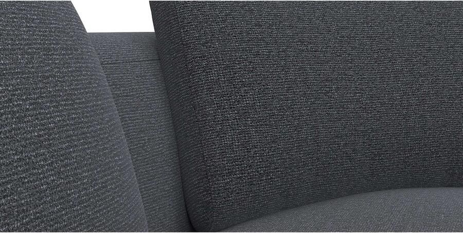 FLEXLUX Hoekbank Torino rond L-vorm bankhoek met ottomane Modern organisch bankontwerp koudschuim golfvering