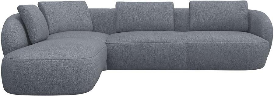 FLEXLUX Hoekbank Torino rond L-vorm bankhoek met ottomane Modern organisch bankontwerp koudschuim golfvering - Foto 4