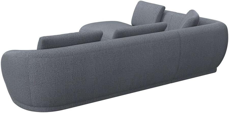 FLEXLUX Hoekbank Torino rond L-vorm bankhoek met ottomane Modern organisch bankontwerp koudschuim golfvering - Foto 3