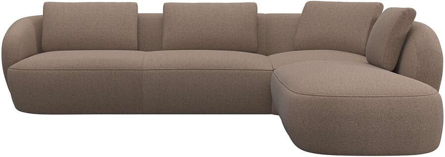 FLEXLUX Hoekbank Torino rond L-vorm bankhoek met ottomane Modern organisch bankontwerp koudschuim golfvering - Foto 4