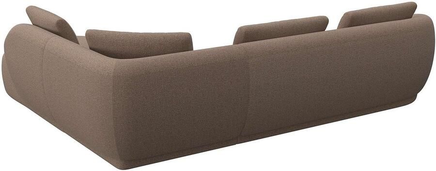 FLEXLUX Hoekbank Torino rond L-vorm bankhoek met ottomane Modern organisch bankontwerp koudschuim golfvering - Foto 2