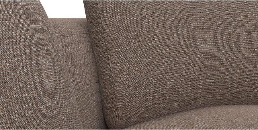 FLEXLUX Hoekbank Torino rond L-vorm bankhoek met ottomane Modern organisch bankontwerp koudschuim golfvering