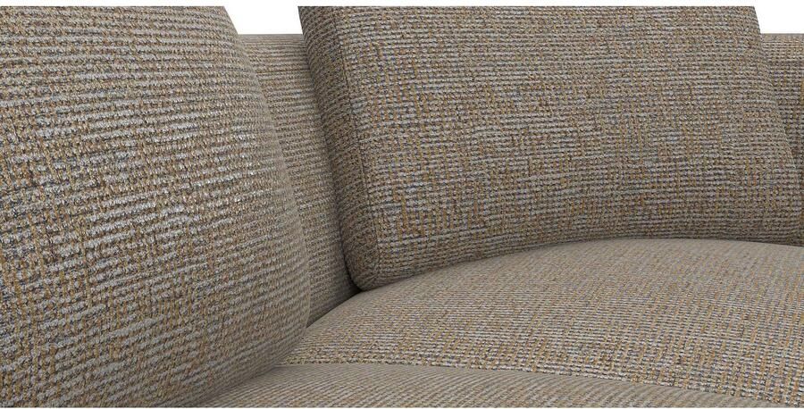 FLEXLUX Hoekbank Torino rond L-vorm bankhoek met ottomane Modern organisch bankontwerp koudschuim golfvering