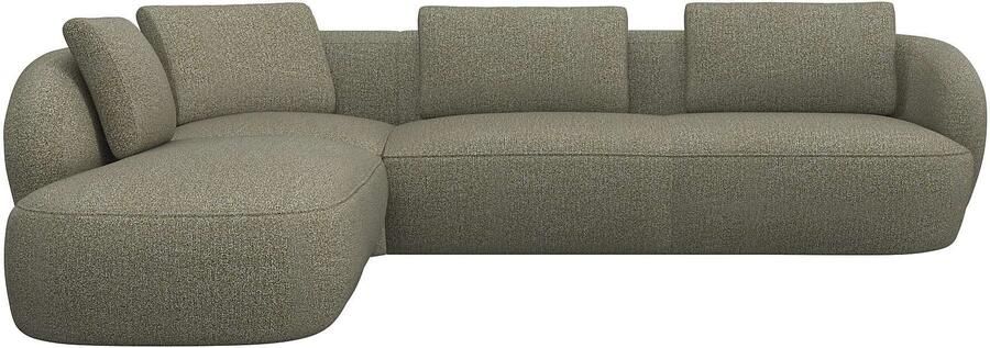 FLEXLUX Hoekbank Torino rond L-vorm bankhoek met ottomane Modern organisch bankontwerp koudschuim golfvering - Foto 4