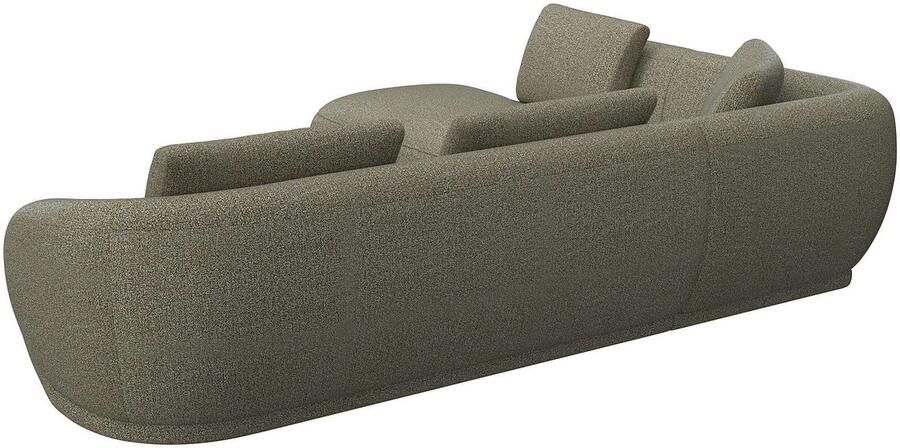 FLEXLUX Hoekbank Torino rond L-vorm bankhoek met ottomane Modern organisch bankontwerp koudschuim golfvering - Foto 3