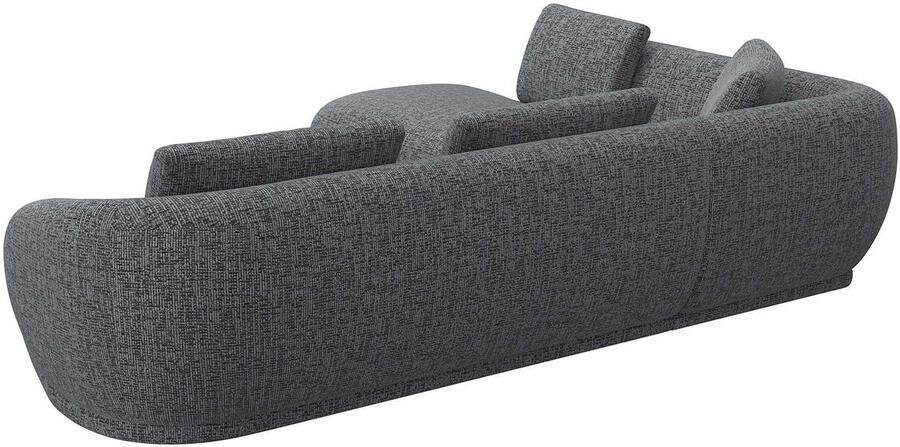 FLEXLUX Hoekbank Torino rond L-vorm bankhoek met ottomane Modern organisch bankontwerp koudschuim golfvering - Foto 3