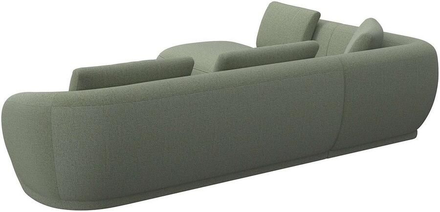 FLEXLUX Hoekbank Torino rond L-vorm bankhoek met ottomane Modern organisch bankontwerp koudschuim golfvering - Foto 3