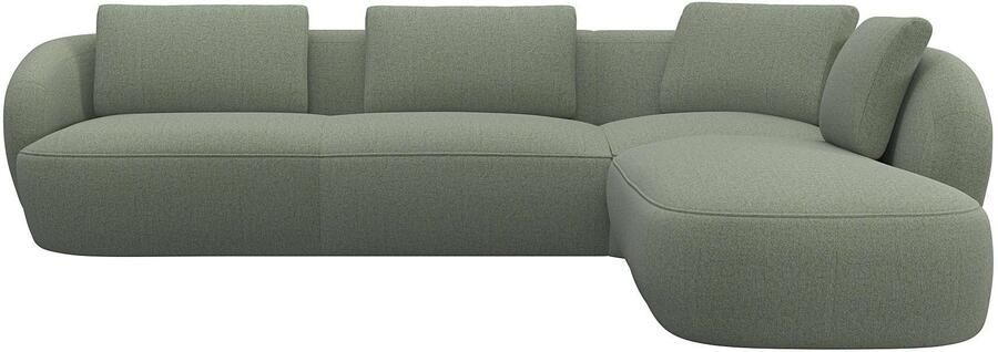 FLEXLUX Hoekbank Torino rond L-vorm bankhoek met ottomane Modern organisch bankontwerp koudschuim golfvering - Foto 4