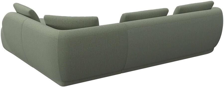 FLEXLUX Hoekbank Torino rond L-vorm bankhoek met ottomane Modern organisch bankontwerp koudschuim golfvering - Foto 2